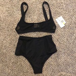 L Space Benji bikini black top and bottom NWT